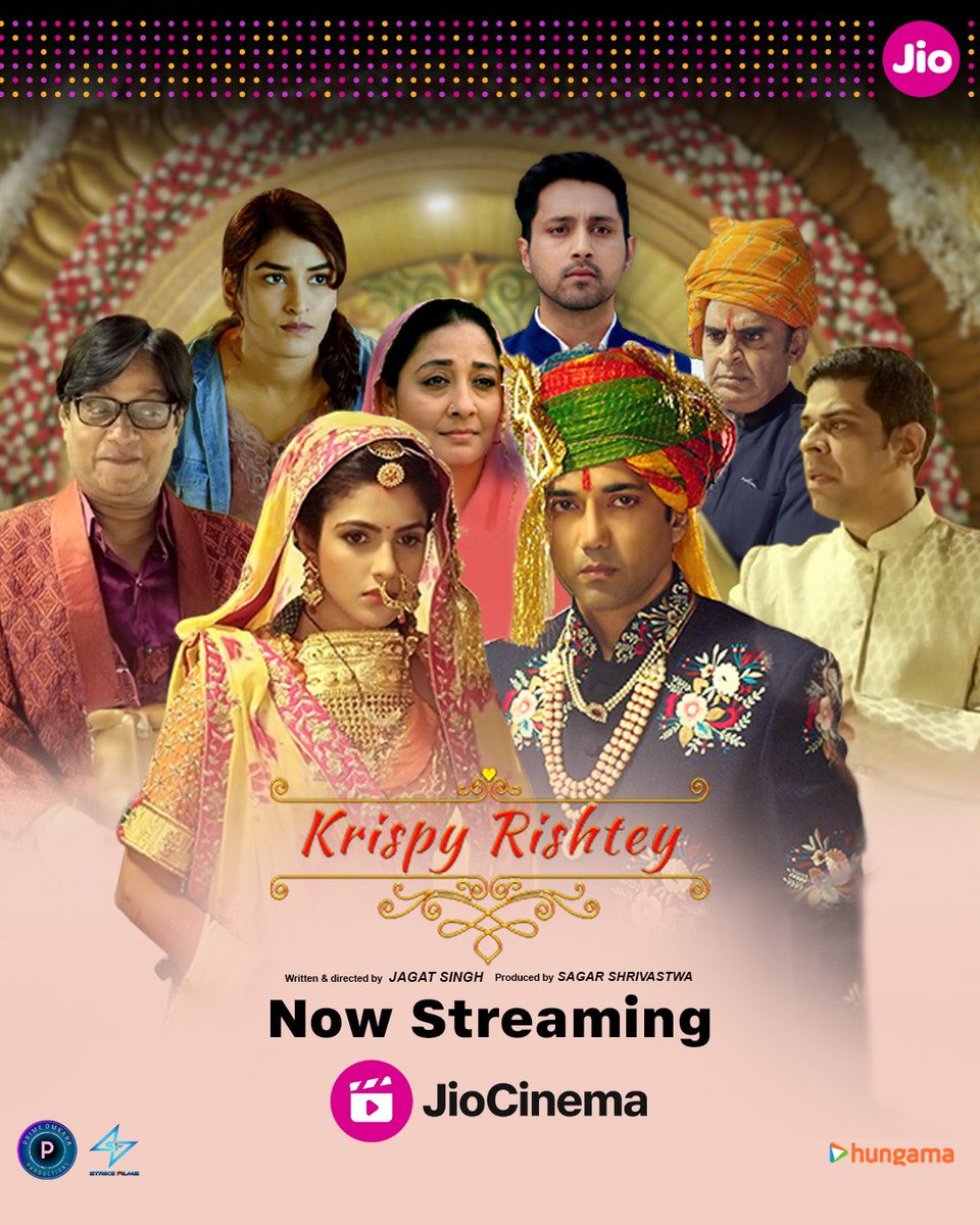 HotstarReality's tweet photo. Kuch rishtey khatte hote hai, kuch meethe, par yeh 'KRISPY' hain 🫣😌

#KrispyRishtey, now streaming, exclusively on #JioCinema

#SagarShrivastwa #JagatSingh #StrikeFilms #PrimeOmkara @diljott #RonitKapill #ManmeetKaur #RuchitSrivastava @brijkala @shrutz1 #BhupeshSingh @ashokkbeniwal #PayalWadhwa @Hungama_com

#KrispyRishteyOnJioCinema #JioCinema