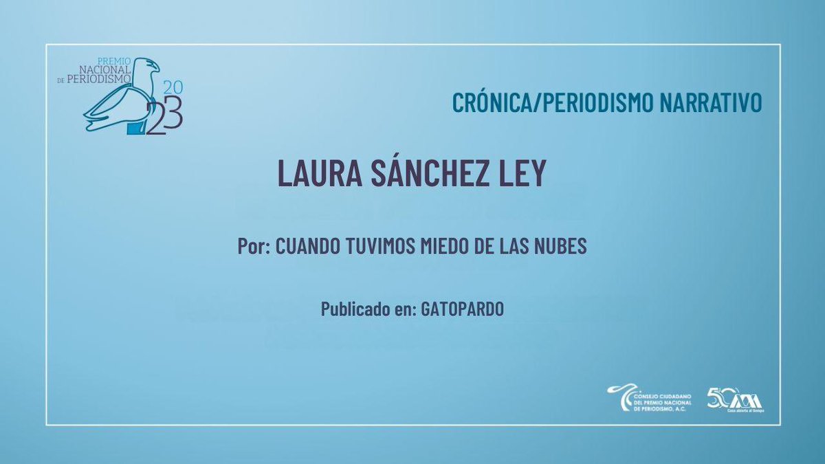 Fui finalista del Premio Nacional de Periodismo en la categoría de crónica con una historia en <a href="/Gatopardocom/">Gatopardo</a> una historia de resistencia después  del accidente de cobalto 60 

Gracias <a href="/Gatopardocom/">Gatopardo</a> <a href="/CCPNPMexico/">Premio Nacional de Periodismo México</a> por este reconocimiento tan grande