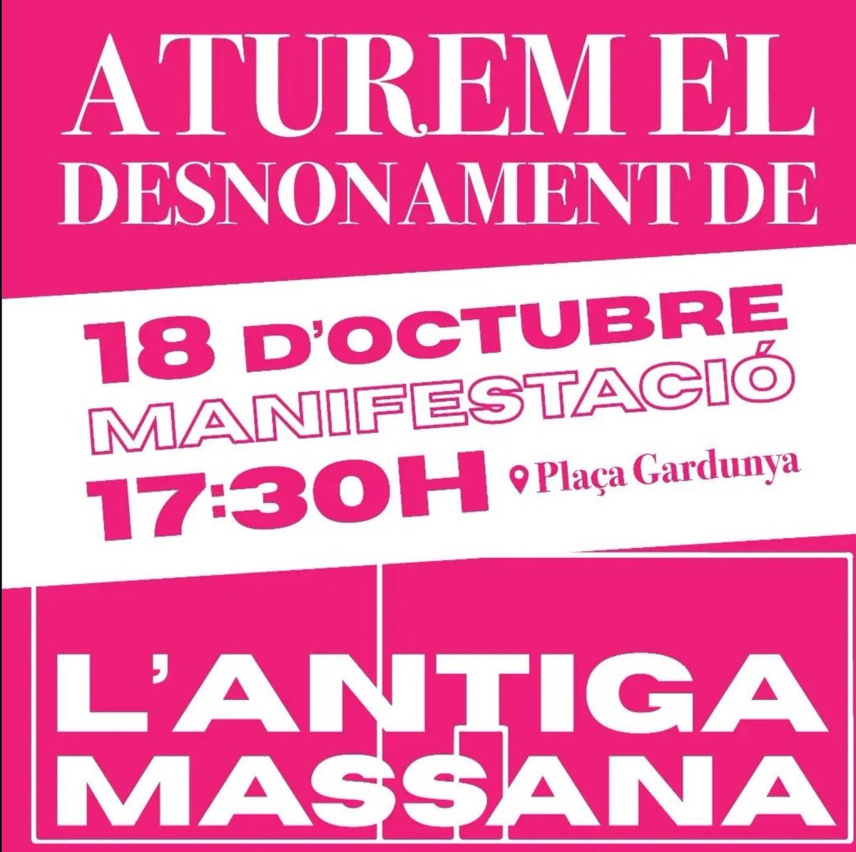 PutasLibRaval's tweet image. ⛔️ Aturem el desnonament de @antigamassana   
🔊 Manifestació  : 18 d'octubre a les 17, 30 h a la 
Plaça de la gardunya #LaMassanaesdelBarri
💪🏾Solidaritat i suport mutu🖤
#OrgulloPuta presente!!
Vecinxs organizadxs demostrando #AcciónDirecta #PoderPopular #Raval existe pk resiste