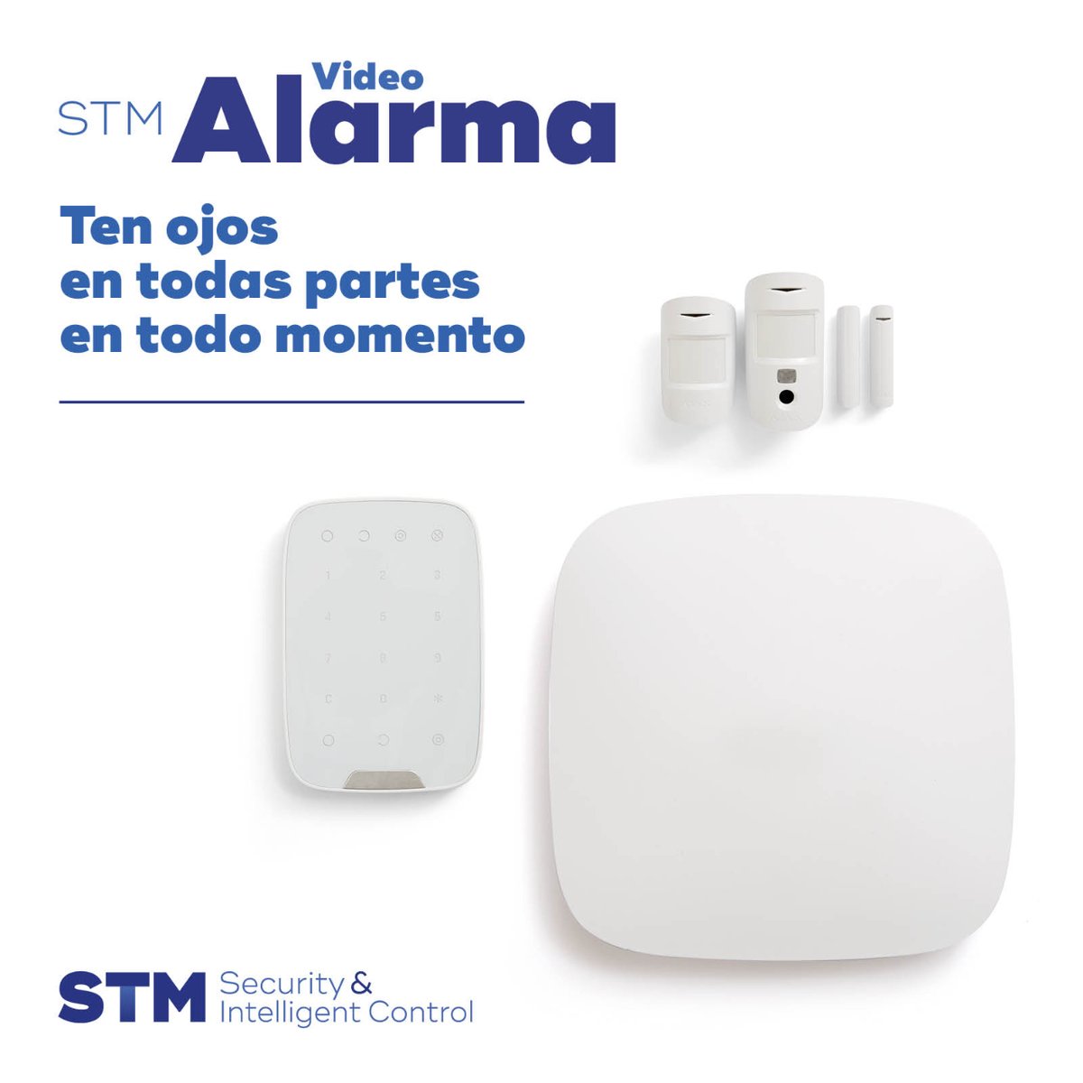 STMseguridad's tweet photo. A veces un simple cartel puede ahuyentar a los intrusos. Pero, por si no fuera suficiente, la #STMvideoalarma también incluye una central bidireccional, un detector con cámara y dos detectores volumétricos. Así aseguras tu tranquilidad sin permanencias ni costes de instalación. https://t.co/QACT3S8Km0