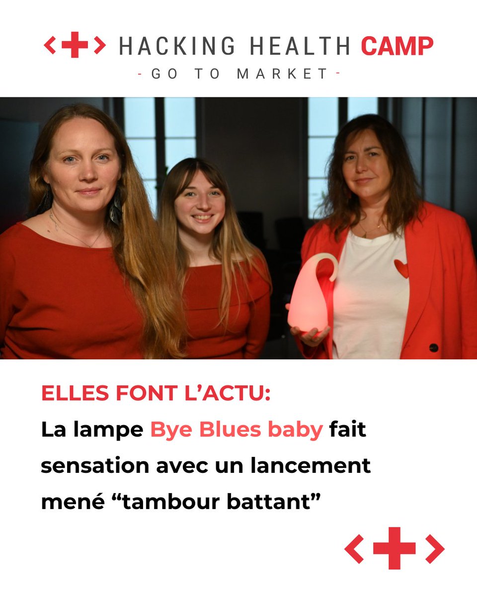 HackingHealthEU's tweet photo. 🚀🏮 Après quatre années de recherches, Domitille Boudard et Daniela Verra, mamans et docteurs en neurosciences, ont lancé la commercialisation si attendue de leur lampe innovante, "Bye Blues baby", qu'elles avaient pitché au #HackingHealthCamp 2020.

👉 https://t.co/Q6l1yPfuoK https://t.co/SQB5wusBKK