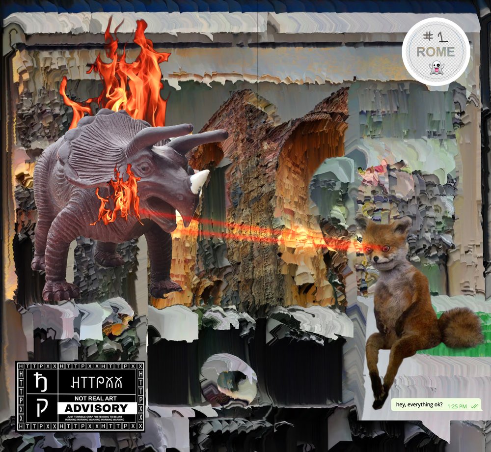 maxOSIRISart's tweet photo. oof @co1born owns some not real art for his maybe maybe not fake museum

i dont know if he read the 

just terrible crap pretendting to be art warning warning warning warning warning

sticker

jesus #httpxx christ
(p.s. #1 ROME 👻)

make of it what you will
hope everything is ok https://t.co/skyeJWEChK