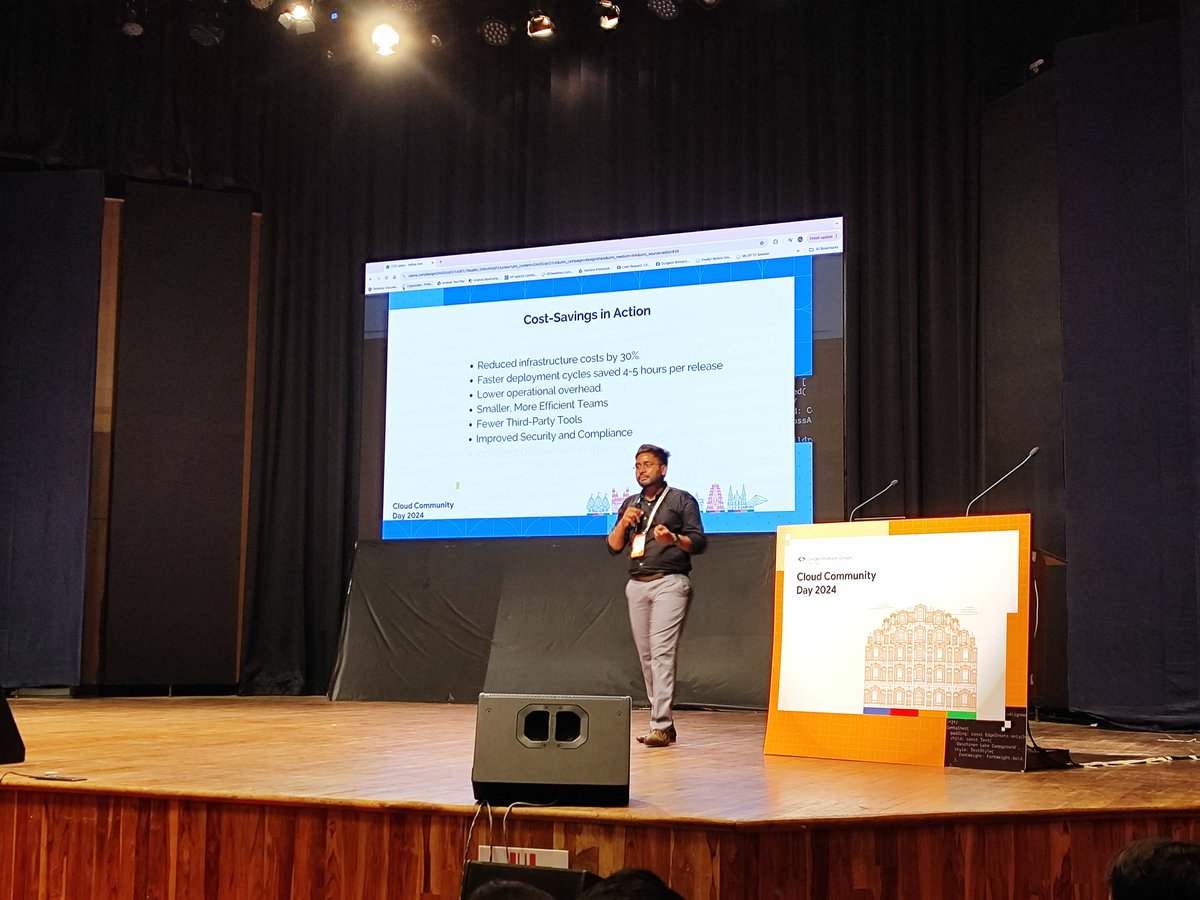 aditykumar0431's tweet photo. Learning how to turn CI/CD challenges into triumphs with GCP’s growth and saving strategies, thanks to Aditya Soni at Cloud Community Day. Valuable insights into streamlining processes and optimizing costs! #CloudCommunityDay #ccdjaipur
@gauravkheterpal
@vikas123
@AnukritiBansal https://t.co/KoCFmzFKju