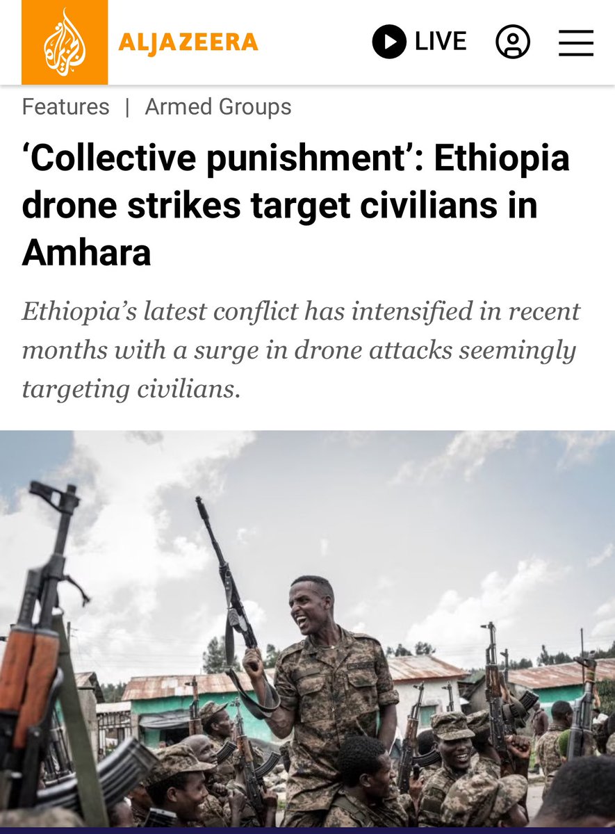 AmharaQuest (@amharaquest) on Twitter photo 🚨Reign of Terror🚨: <a href="/AbiyAhmedAli/">Abiy Ahmed Ali 🇪🇹</a>’s ruthless assault on the #Amhara people persists, with civilians deliberately targeted in deadly drone strikes. Nearly a year ago, <a href="/AJEnglish/">Al Jazeera English</a> reported on this in “Collective punishment: #Ethiopia drone strikes target civilians in Amhara,” yet 🚨Reign of Terror🚨: <a href="/AbiyAhmedAli/">Abiy Ahmed Ali 🇪🇹</a>’s ruthless assault on the #Amhara people persists, with civilians deliberately targeted in deadly drone strikes. Nearly a year ago, <a href="/AJEnglish/">Al Jazeera English</a> reported on this in “Collective punishment: #Ethiopia drone strikes target civilians in Amhara,” yet