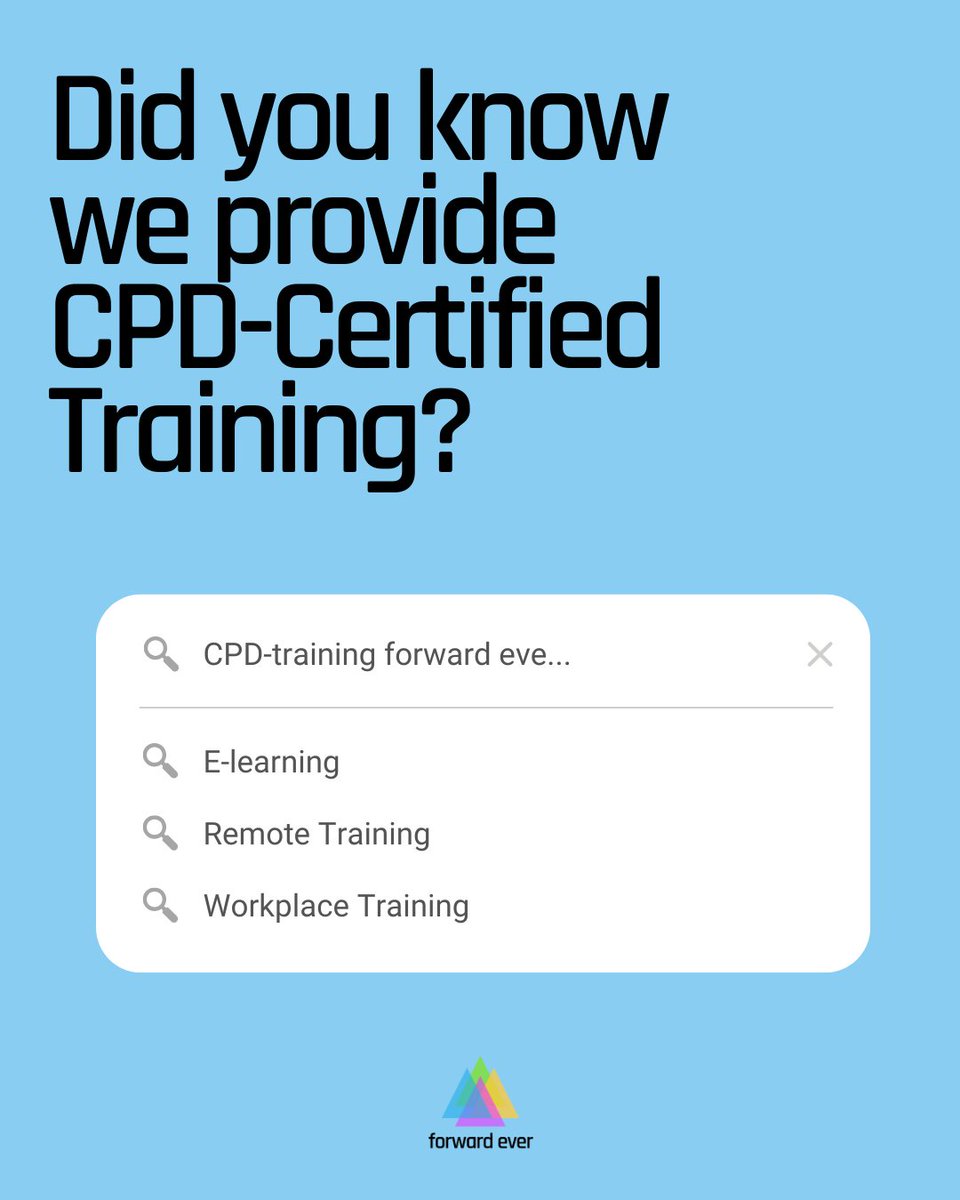 🚀 Want to level up your skills?

Check out our 10+ CPD-accredited courses! Learn remotely, via an E-learning platform, or at your workplace. 🌐

🔗 Visit our website for more!

forwardevereducation.co.uk/training

#CPD #Elearning #ProfessionalDevelopment