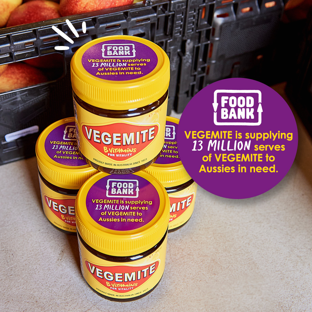 Have you seen our special Food Bank VEGEMITE jars in stores yet? 🙌 We're proud to be donating 13 million serves (that's over 430,000 150g jars!) to support Aussies in need. 💛 #TastesLikeAustralia #FoodbankAustralia #ProudlyAussieMade