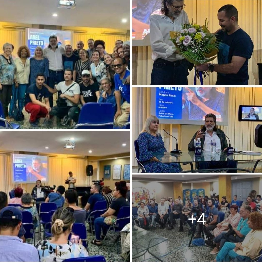 AbelPrieto11's tweet photo. Esta tarde, en el espacio "Encuentro con", en el Pabellón Cuba, junto a Magda, Yasel, Liudmila, Morlote, Ronquillo y el Consejo Nacional de la @ahsjovenescuba. ¡Gracias! https://t.co/9VMhABHIai