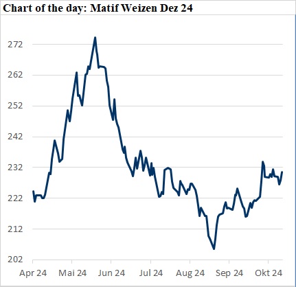 Getreidepreise's tweet photo. 📈 Weizenfutures an der Matif zeigen deutliche Schwankungen. Russlands Produktionsprognose &amp; EZB-Zinssenkung wirken sich auf die Märkte aus. #Weizen #Rohstoffe #Matif #Agrar #Wirtschaft https://t.co/ukvqooQ5oN https://t.co/voTNGYsqBy
