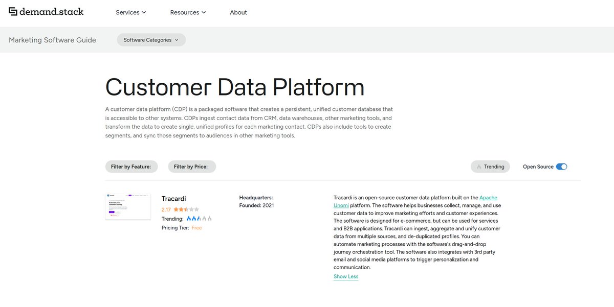 tracardi's tweet image. I like it. Show me only open-source Customer Data Platforms. Only #tracardi on the list.