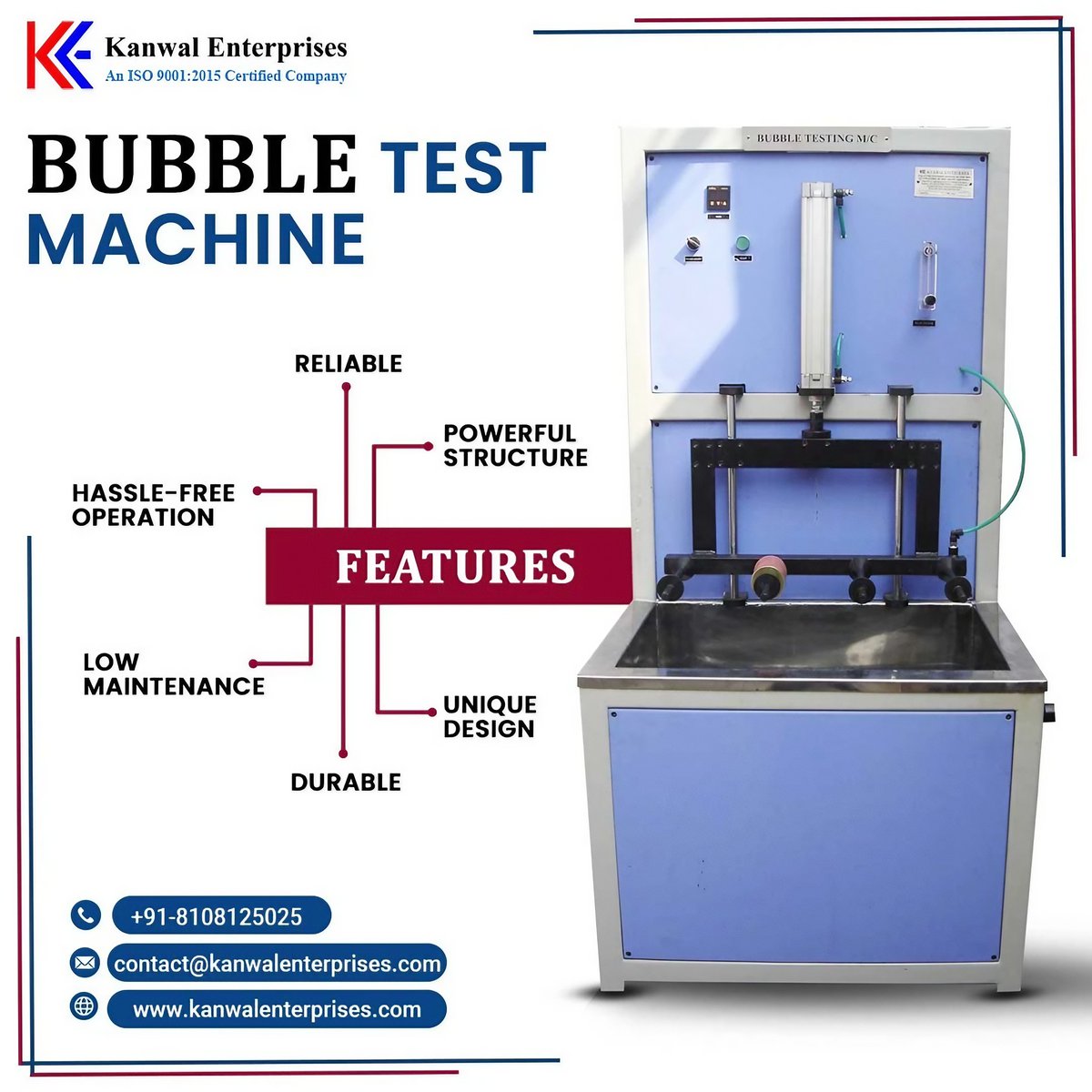 Kanwal_Ent's tweet image. 🌟 Kanwal Enterprises is a certified brand for 𝐁𝐮𝐛𝐛𝐥𝐞 𝐓𝐞𝐬𝐭𝐢𝐧𝐠 𝐌𝐚𝐜𝐡𝐢𝐧𝐞𝐬! 🛠️  𝐂𝐨𝐧𝐭𝐚𝐜𝐭 𝐮𝐬 𝐭𝐨𝐝𝐚𝐲 𝐟𝐨𝐫 𝐜𝐮𝐬𝐭𝐨𝐦 𝐬𝐨𝐥𝐮𝐭𝐢𝐨𝐧𝐬! 💡

📲: +91-8108125025
🌐: kanwalenterprises.com

#bubbletesting #qualityassurance #industrialmachines