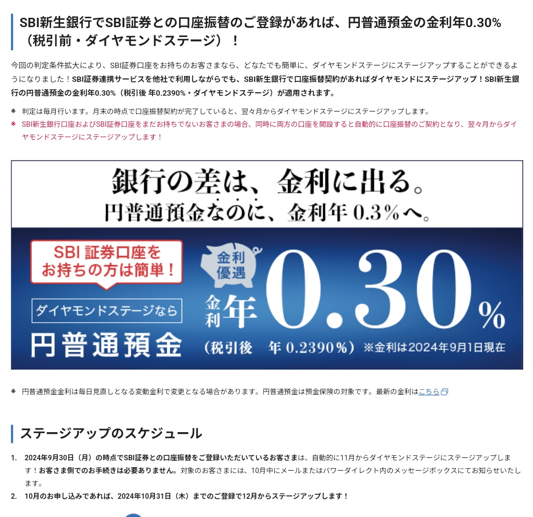 SBI新生銀行とSBI証券との口座振替契約で誰でも普通預金0.3％ この口座振替契約はSBI証券からSBI新生 にリアルタイム出金のためにするものです。今まではSBI新生コネクトとの連携で0.3％でしたがこの口座振替契約に変えれば住信SBIのハイブリッド預金も併用可能です  ...