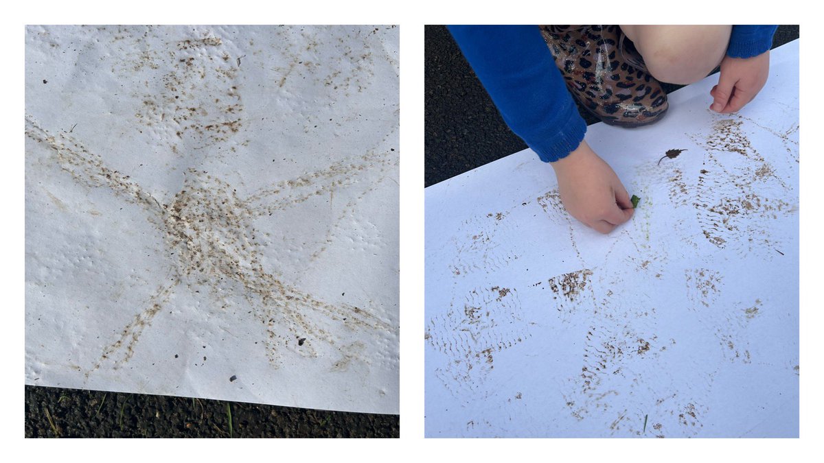 gilwern_school's tweet photo. #GilwernReception wanted to draw while we were outside yesterday so we explored different ways we might be able to make marks using natural materials #OutdoorLearning #LH #LI #LinesOfEnquiry @_OLW_ https://t.co/6bun1JlNlL