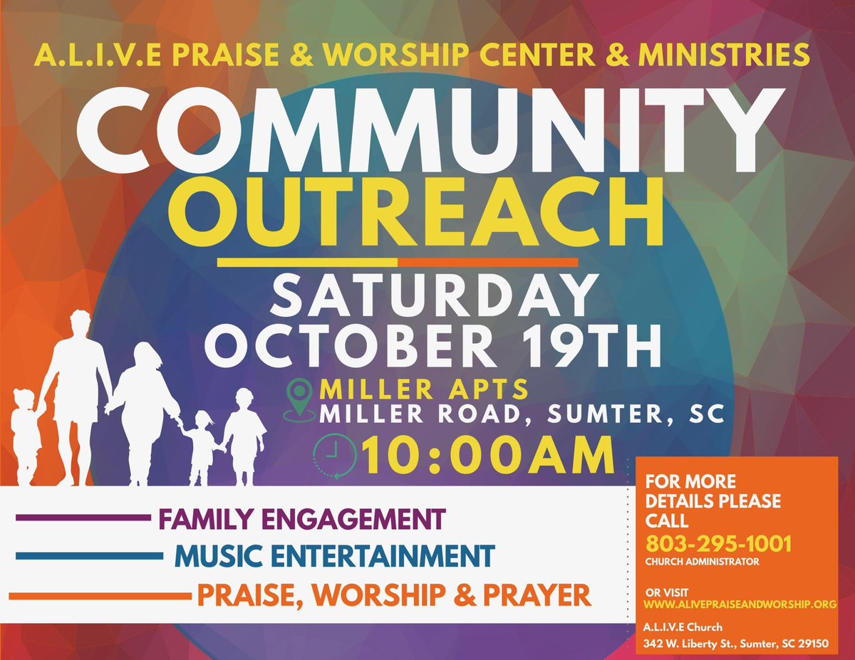 ALIVEMinistry1's tweet photo. Please join us this Saturday, October 19, @10am
Details on flyer! Or contact any of Alive members for more details!! 
#knowbetter #dobetter #havebetter #alivepraiseandworship 
https://t.co/0b8EF2M4f7 https://t.co/4ilvptwKaX