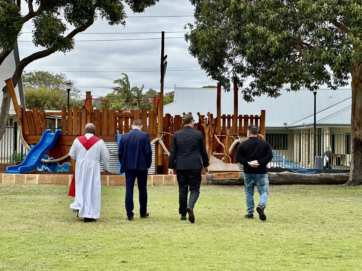 This morning we celebrated the official opening and blessing of our Nature Playground. With special thanks to our guests who helped this dream become a reality - Hon. David Michael and the inspiring builder and designer of our playground Ben Baarspul.