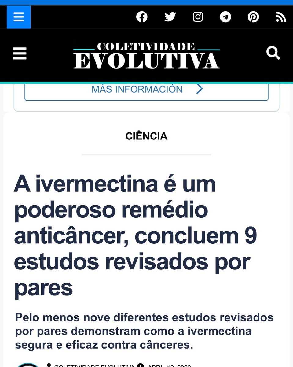 DaAcervo's tweet photo. A ivermectina é um poderoso remédio anticâncer, concluem 9 estudos revisados ​​por pares

 https://t.co/FxytQRDhyb https://t.co/lU90pBBkvZ