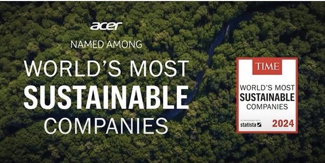 Acer is recognized in <a href="/TIME/">TIME</a>’s World's Most Sustainable Companies 2024! We're part of an amazing group of 500 companies leading the way to a greener future. Thanks for being part of our sustainability journey! 🌍 

#Acerindia #TIME #GreenTech