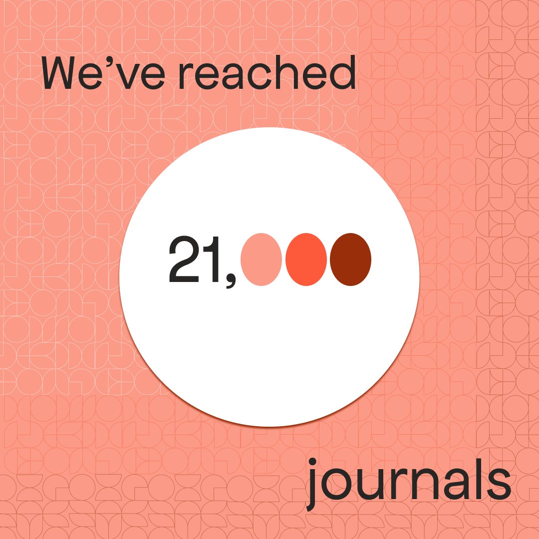 We’ve reached 21,000  journals 🎉  We are incredibly thankful for the fantastic work done by our staff and volunteers!