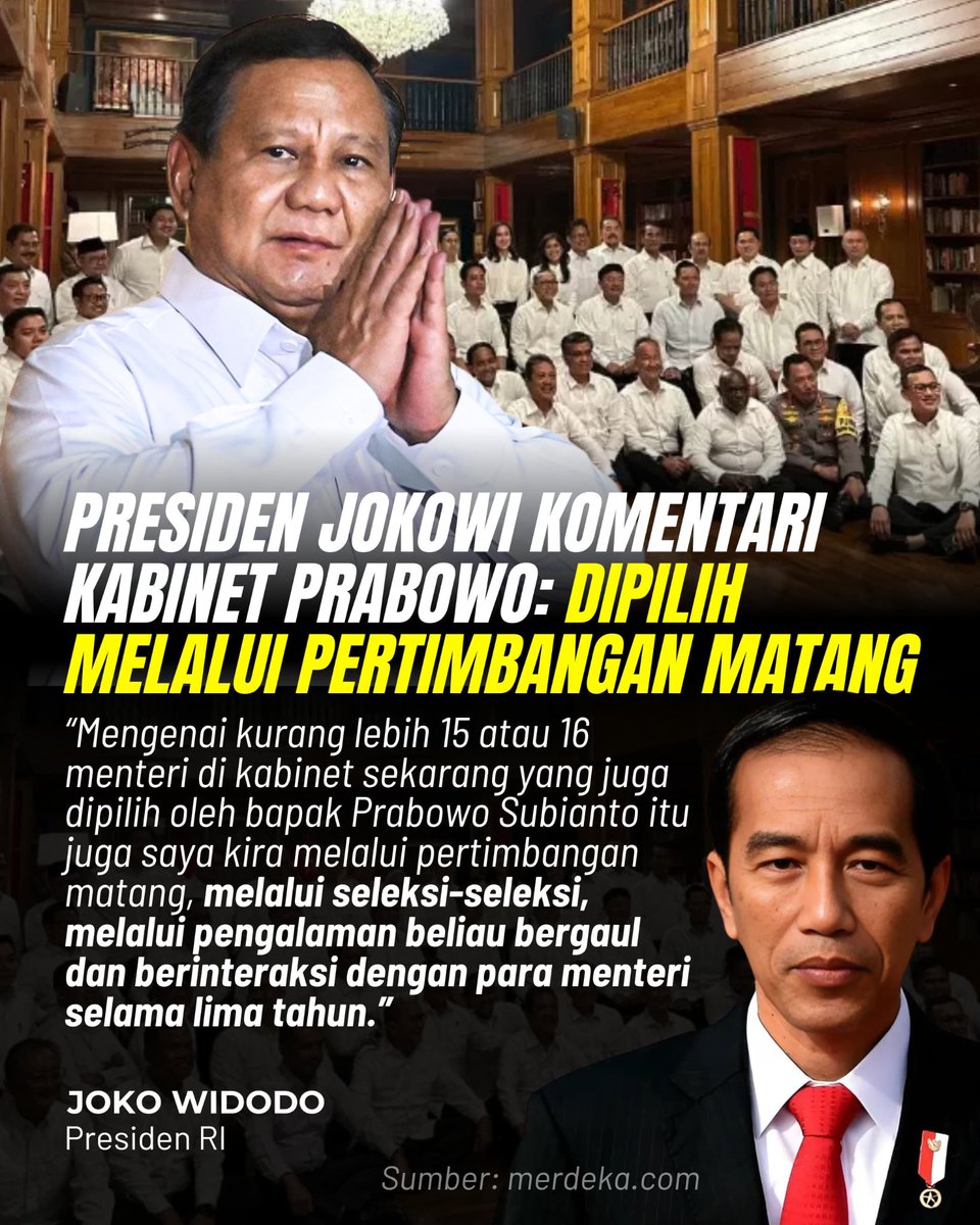 F0ramb's tweet photo. Ini jelas dengan terpilihnya Pak Prabowo sebagi Presiden beliau sangat mengamati dengan teliti dalam memilih kabinet sekaligus pendampingnya kedepan. 
Prabowo Lanjutkan Jokowi
@Metro_TV https://t.co/1quqV1uAtC