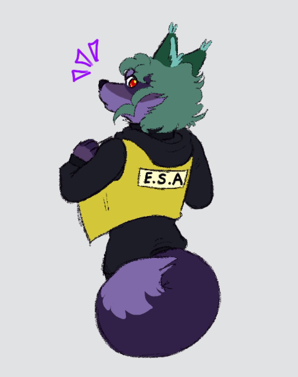 aviansquiidnt's tweet photo. There’s a running joke that I’m an “Emotional Support Lesbian” amongst my friends,,,
So I gave the silly fox an “Emotional Support Animal” vest
It’s only fitting

#furry #fursona #oc #originalcharacter https://t.co/hFpw12kVFv