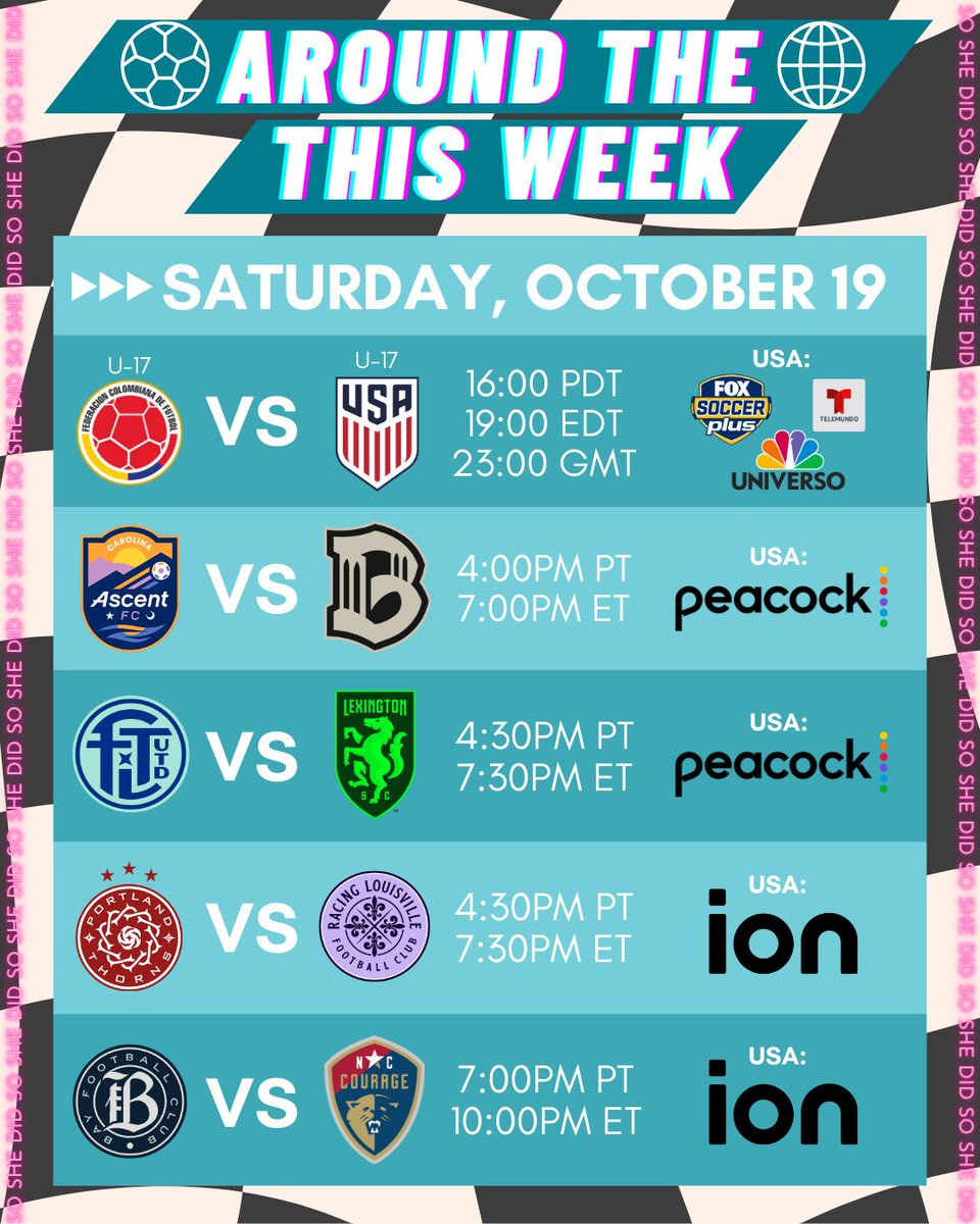 SoShxDid's tweet photo. 😎 Are you ready for the weekend? Check out SAFF Cup, @DFB_Frauen, @LFFPofficielle, @nwsl, @WE_League_INTL, @BarclaysWSL, @LigaF_oficial, @LigaBBVAMX, U-17 @FIFAWWC, &amp; @USLSuperLeague!

🏳️‍⚧️🏳️‍🌈🇸🇦🇩🇪🇫🇷🇺🇸🇯🇵🏴󠁧󠁢󠁥󠁮󠁧󠁿🇪🇸🇲🇽🇳🇬🇪🇨🇰🇷🇨🇷🇳🇿🇨🇴🍉♥️✊🇱🇧

🌍See U-17 Women's World Cup on FIFA+ abroad https://t.co/whtObpRbo3