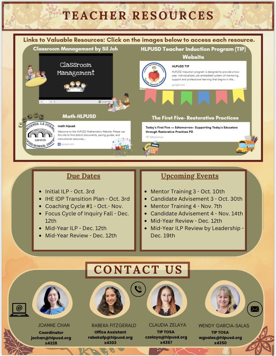 Joanne Chan (@_jochan) on Twitter photo “🍂 “The Fall 2024 edition of HLPUSD TIP TALK newsletter for the Teacher Induction Program is out now! Check out the latest updates, resources, and tips to support <a href="/hlpusd/">Hacienda La Puente USD</a> teachers on their journey. #TeacherInduction #TIPTalk #ProudtobeHLPUSD #HLPUSDTIP “🍂 “The Fall 2024 edition of HLPUSD TIP TALK newsletter for the Teacher Induction Program is out now! Check out the latest updates, resources, and tips to support <a href="/hlpusd/">Hacienda La Puente USD</a> teachers on their journey. #TeacherInduction #TIPTalk #ProudtobeHLPUSD #HLPUSDTIP