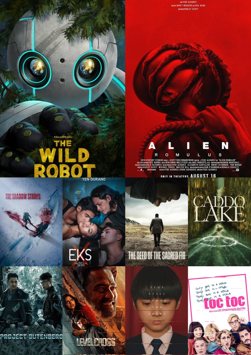 rajmohan2blue's tweet photo. My weekend watchlist 🤟
#TheWildRobot #AlienRomulus #CaddoLake #TheShadowStrays #Eks #TocToc #ProjectGutenberg #TheSeedOfTheSacredFig #TimeStillTurnsThePages #LevelCross https://t.co/3wImgeJd3H