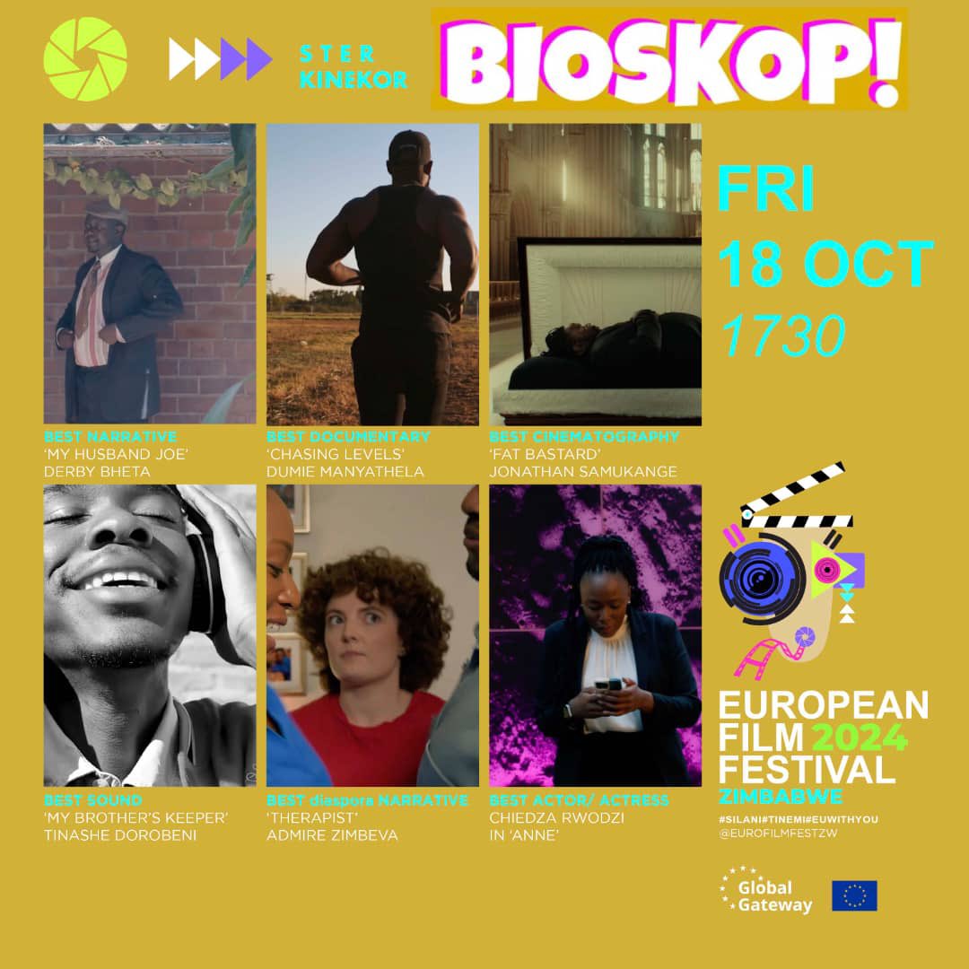 EuroFilmFestZW's tweet photo. HAPPENING TODAY • Here is what you can look forward to at European Film Festival in #Bulawayo | Friday 18 October 2024!!!
#EuroFilmFestivalZW #euinzim🇪🇺🇿🇼 #EUWithU #SilaniTinemi https://t.co/tA6FMiZtIC