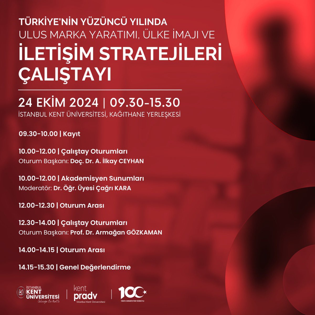 daydinaslaner's tweet photo. 23-24 Ekim 2024 tarihlerinde gerçekleşecek olan ‘Türkiye’nin Yüzüncü Yılında Ulus Marka Yaratımı, Ülke İmajı ve İletişim Stratejileri Çalıştayı’nda, ‘Ulus Marka İmajı, İtibar Yönetimi ve İletişim Stratejileri’ üzerine görüşlerimi paylaşacağım. https://t.co/jCxItf2fN9