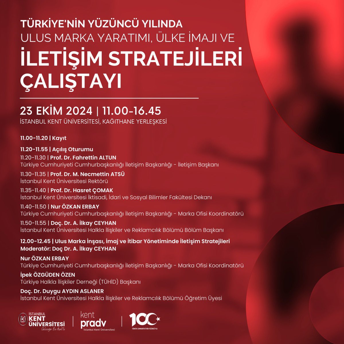 daydinaslaner's tweet photo. 23-24 Ekim 2024 tarihlerinde gerçekleşecek olan ‘Türkiye’nin Yüzüncü Yılında Ulus Marka Yaratımı, Ülke İmajı ve İletişim Stratejileri Çalıştayı’nda, ‘Ulus Marka İmajı, İtibar Yönetimi ve İletişim Stratejileri’ üzerine görüşlerimi paylaşacağım. https://t.co/jCxItf2fN9