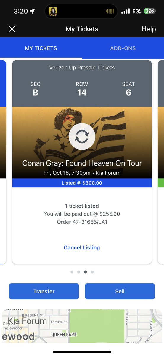 aalexaisdead's tweet photo. selling a single seated pit ticket for the conan gray concert in los angeles for 10/18. currently listed for higher on ticket master but im willing to sell for $200. zelle is preferred but also accept other digital payment. message me for any inquiries or questions:) #conangray https://t.co/7vqj6VZf7K