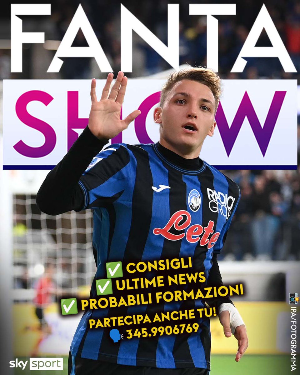 📣 Torna #SkyFantaShow   
🗓 Oggi alle 18 in diretta su #SkySport 24   
👥 Con   
<a href="/MarioGiunta/">Mario Giunta</a>   
<a href="/fains/">Valerio Spinella</a>  
<a href="/marcodemi90/">Marco Demicheli</a> 
   
🤔 Dubbi sulla formazione❓   
🗣️ Mandaci un messaggio vocale su whatsapp al numero 345.9906769   
🔊 I migliori saranno ascoltati in trasmissione
