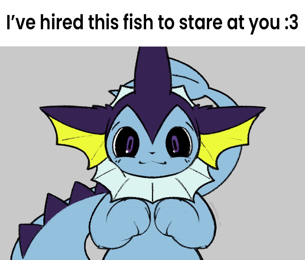NathanS_YT's tweet image. I've hired this Vaporeon to stare at you