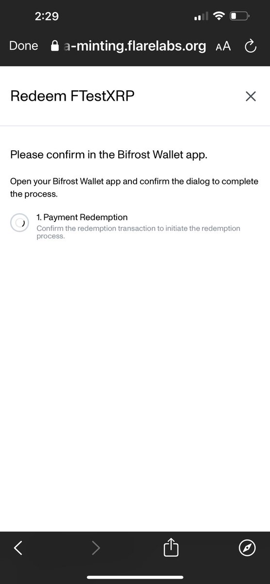 StevenBoccone's tweet photo. @FlareNetworks @BifrostWallet @Flare_Labs I am stuck on this page, keeps resolving.
I cleared cache and reset a few times. https://t.co/xK0gdygr9N