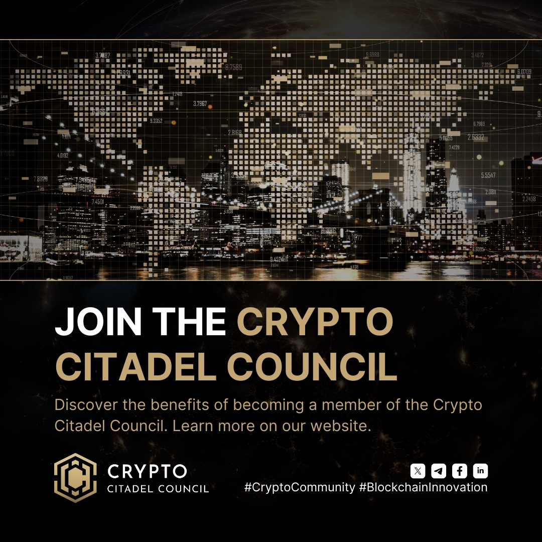 Cryptocc_global's tweet photo. Discover the benefits of becoming a member of the Crypto Citadel Council. Learn more on our website. #CryptoCommunity #BlockchainInnovation https://t.co/zLvNXbTXWj