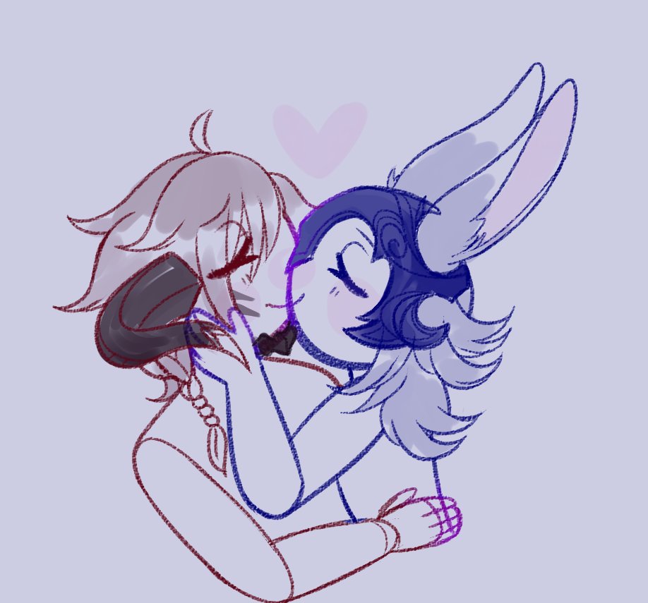 Honeleina's tweet photo. They smooch🥰

#wol #ffxiv https://t.co/6Fk8oD1DL1