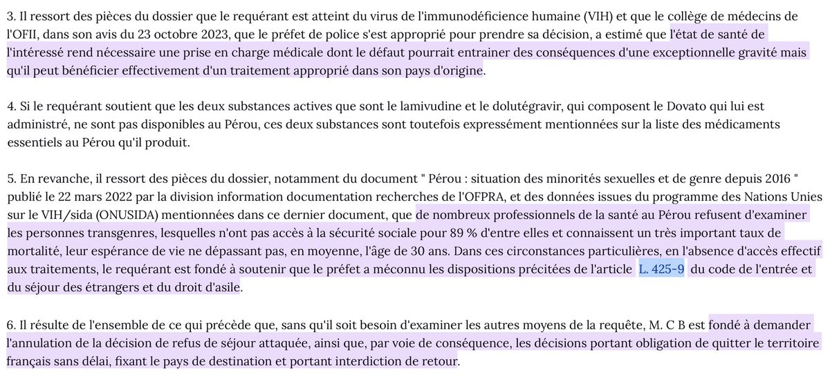 Transidentité : L'éloignement d'une personne transgenre malade est annulé en raison des risques encourus.

Car au Pérou, le personnel médical refuse d'examiner les transgenres, d'où un très important taux de mortalité &amp; une espérance de vie de 30 ans.

=&gt; bit.ly/48cTe1C