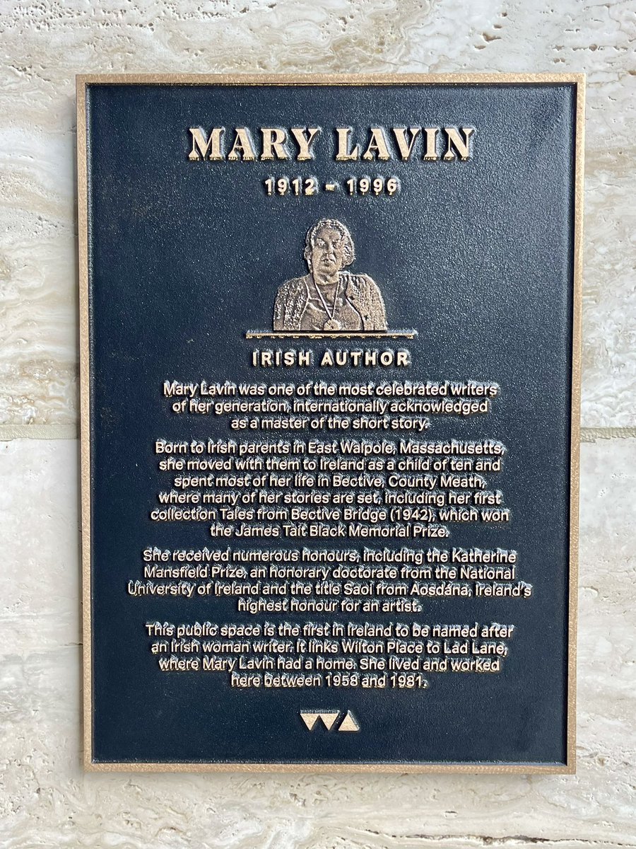 RobertJNRead's tweet photo. Wonderful to hear #ColmTobin speak so powerfully about #MaryLavin at the opening of @IPUT_plc new public space Mary Lavin Place. https://t.co/iWWhZrP7za
