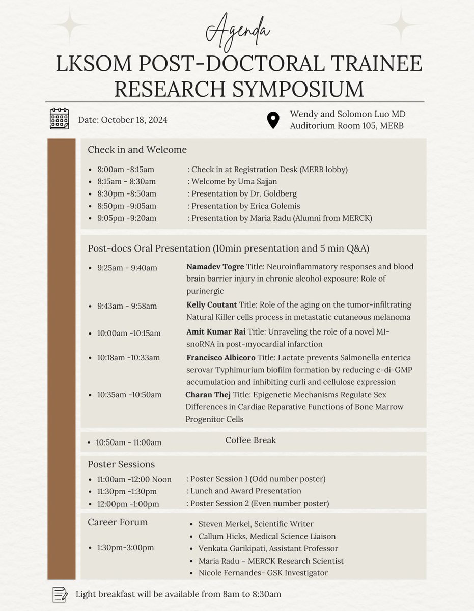 ATTN: ACDC - HAPPENING TODAY!!

The LKSOM postdoc trainee research symposium features ACDC trainees Amit and Charan! 

📍MERB 105