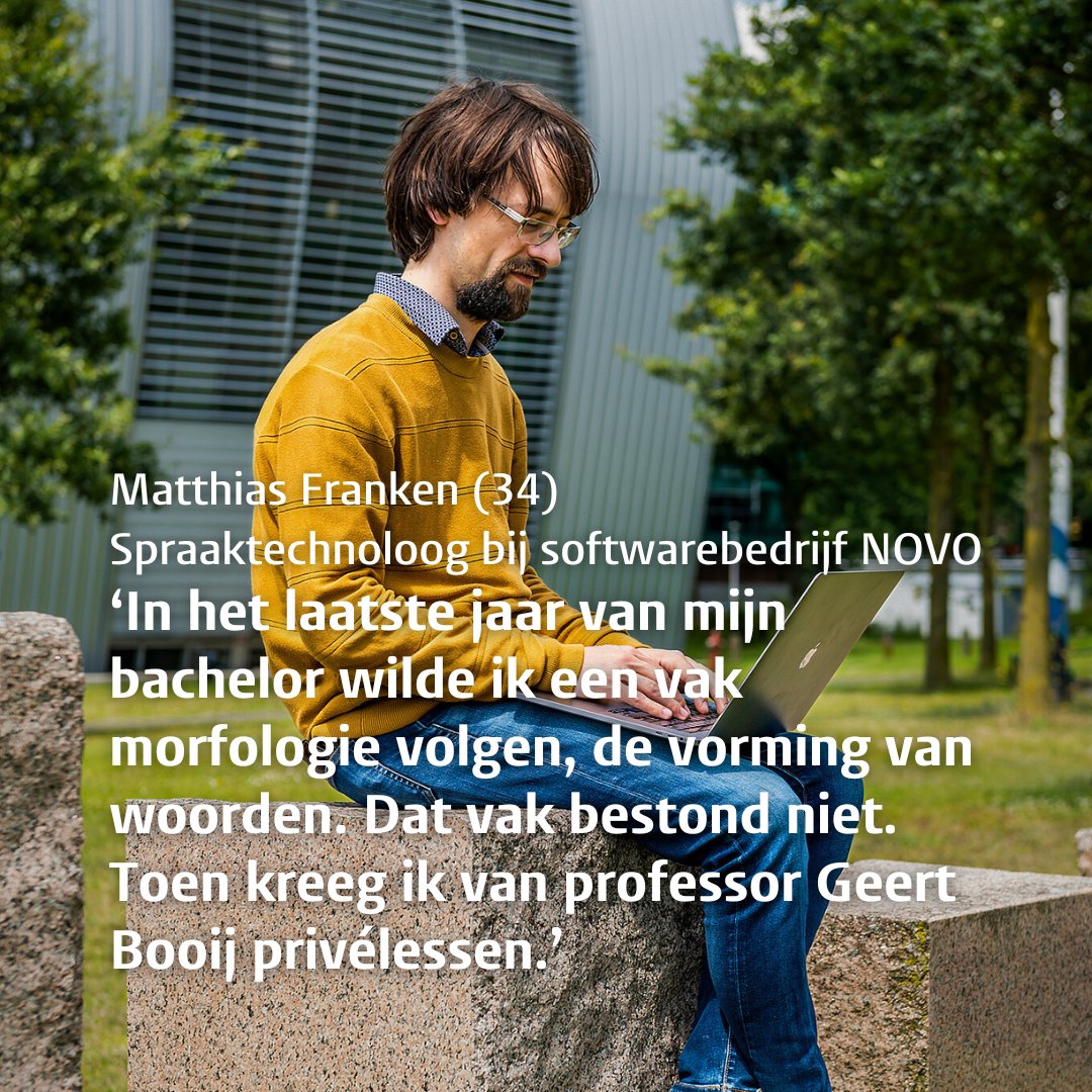 Leiden Alumni (@leidenalumni) on Twitter photo Eén studie, twee wegen: #Taalwetenschap. Saskia Lensink werkt aan een Nederlands taalmodel en Matthias Franken programmeert software voor kinderen die leren lezen. Beiden combineren taal met technologie. Lees de volledige interviews nu in #Leidraad #eenstudietweewegen <a href="/LeidenHum/">Leiden University - Faculty of Humanities</a> Eén studie, twee wegen: #Taalwetenschap. Saskia Lensink werkt aan een Nederlands taalmodel en Matthias Franken programmeert software voor kinderen die leren lezen. Beiden combineren taal met technologie. Lees de volledige interviews nu in #Leidraad #eenstudietweewegen <a href="/LeidenHum/">Leiden University - Faculty of Humanities</a>