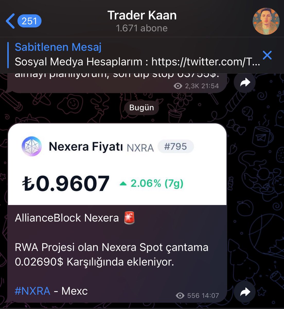Nxra spot çantama eklendi 👇🏻

Telegram kanalım :
t.me/kaantrader

#Bitcoin #Altcoin