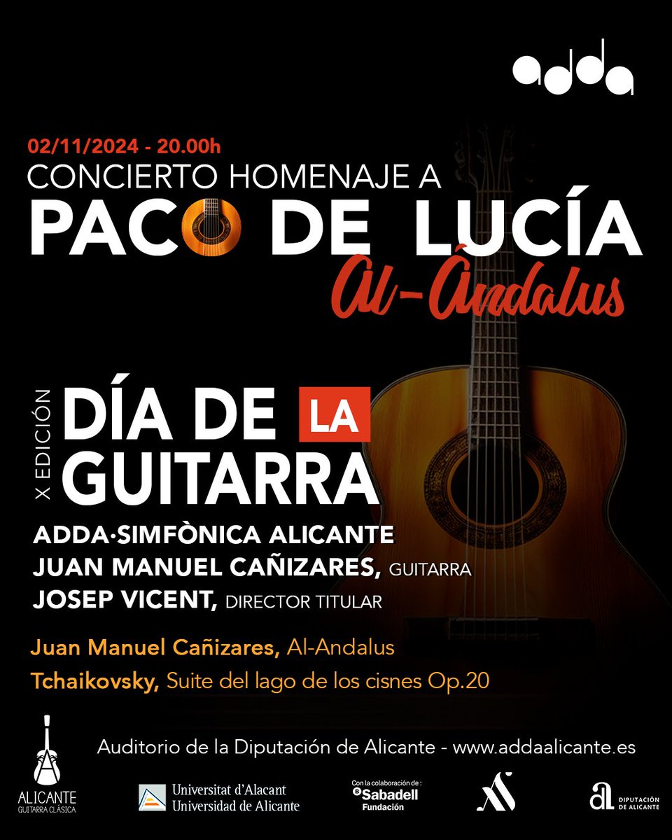 Sumérgete en un repertorio que celebra el alma de la música española con obras vibrantes y llenas de emoción. 🎸🎼

¡No pierdas tu oportunidad!

👉 Compra tu entrada ahora y vive una experiencia única en el Día de la Guitarra.
🔗 acortar.link/Rd48x9