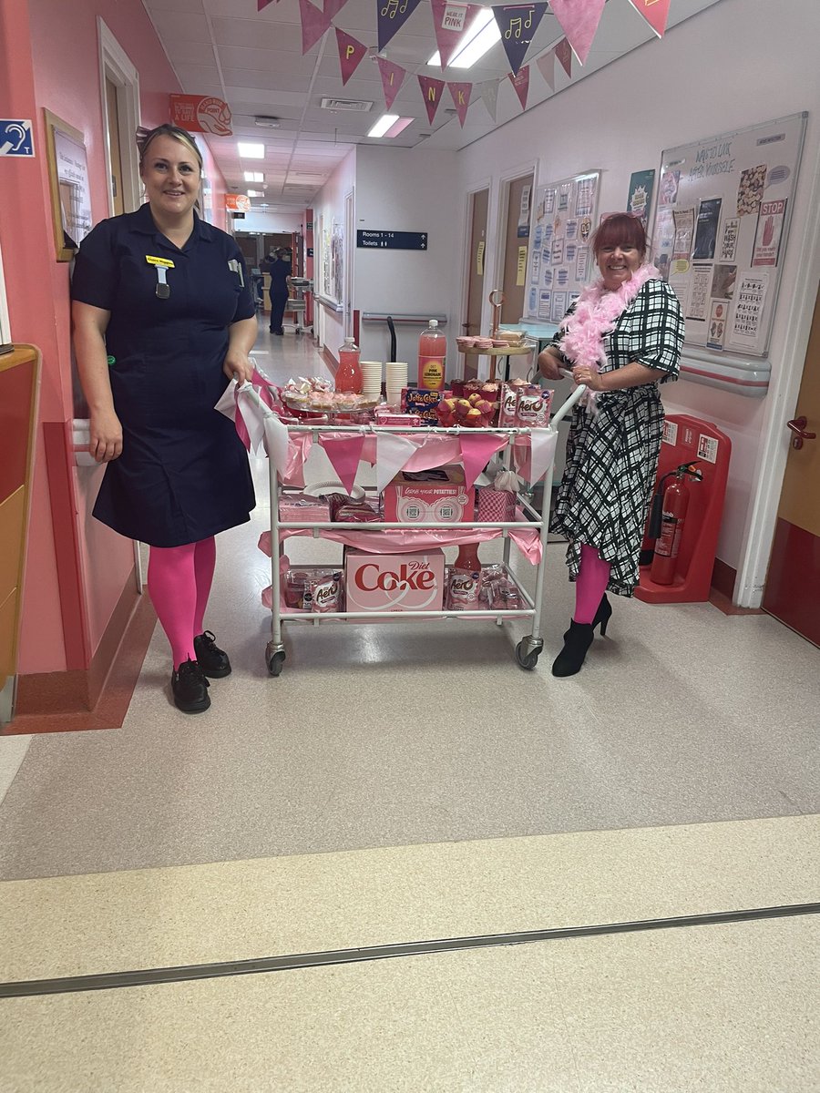 georgina_c4's tweet photo. Taking part in #WearItPink giving out pink goodies to our patients in daycase and our ward today @EmmBishop @LucyJFordy2304 https://t.co/7x4F5sUaDv