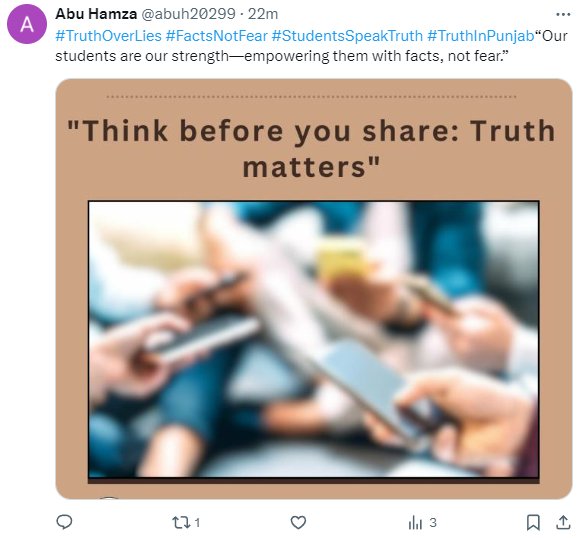 abuh20299's tweet photo. #TruthOverLies
#FactsNotFear
#StudentsSpeakTruth
#UnitedForTruth
#SafeAndSupported
#ProudOfOurCollege
#EducationEmpowers
#StandWithStudents
#TruthInPunjab
#ResponsibleMediaMatters https://t.co/Xt6KMIjXOg