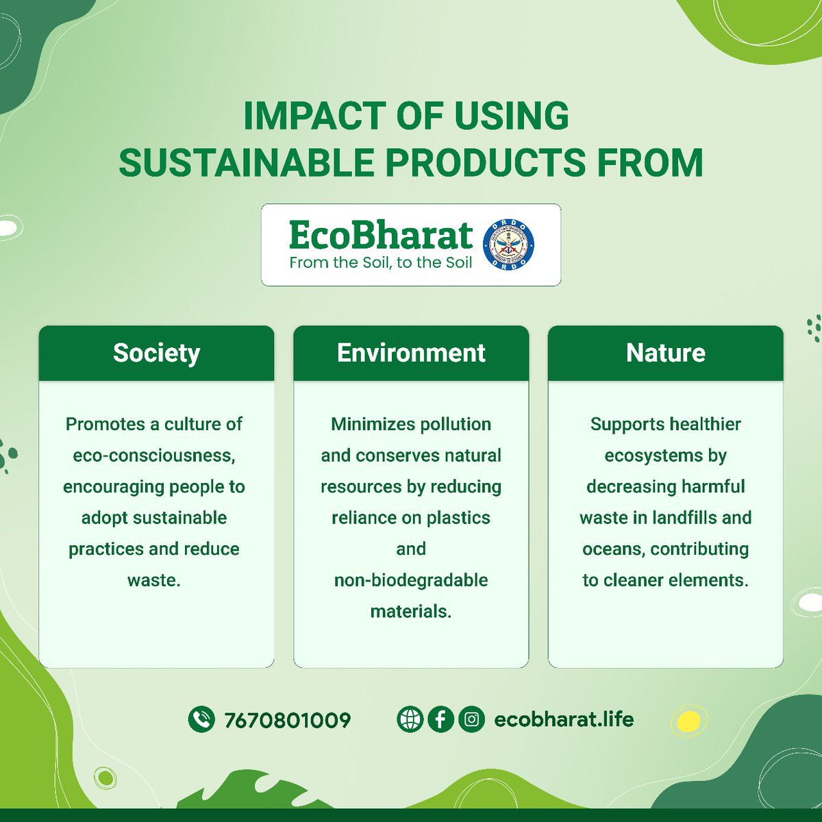 EcoBharat's tweet photo. Join the Movement for a Greener Future! 🌍

we believe small changes lead to big impacts. Our sustainable products support society, the environment, and nature by reducing pollution and promoting eco-conscious living. 🌿

#EcoBharat #SustainableLiving #PlasticFreeEarth #GoGreen https://t.co/Re9jV6KaRW