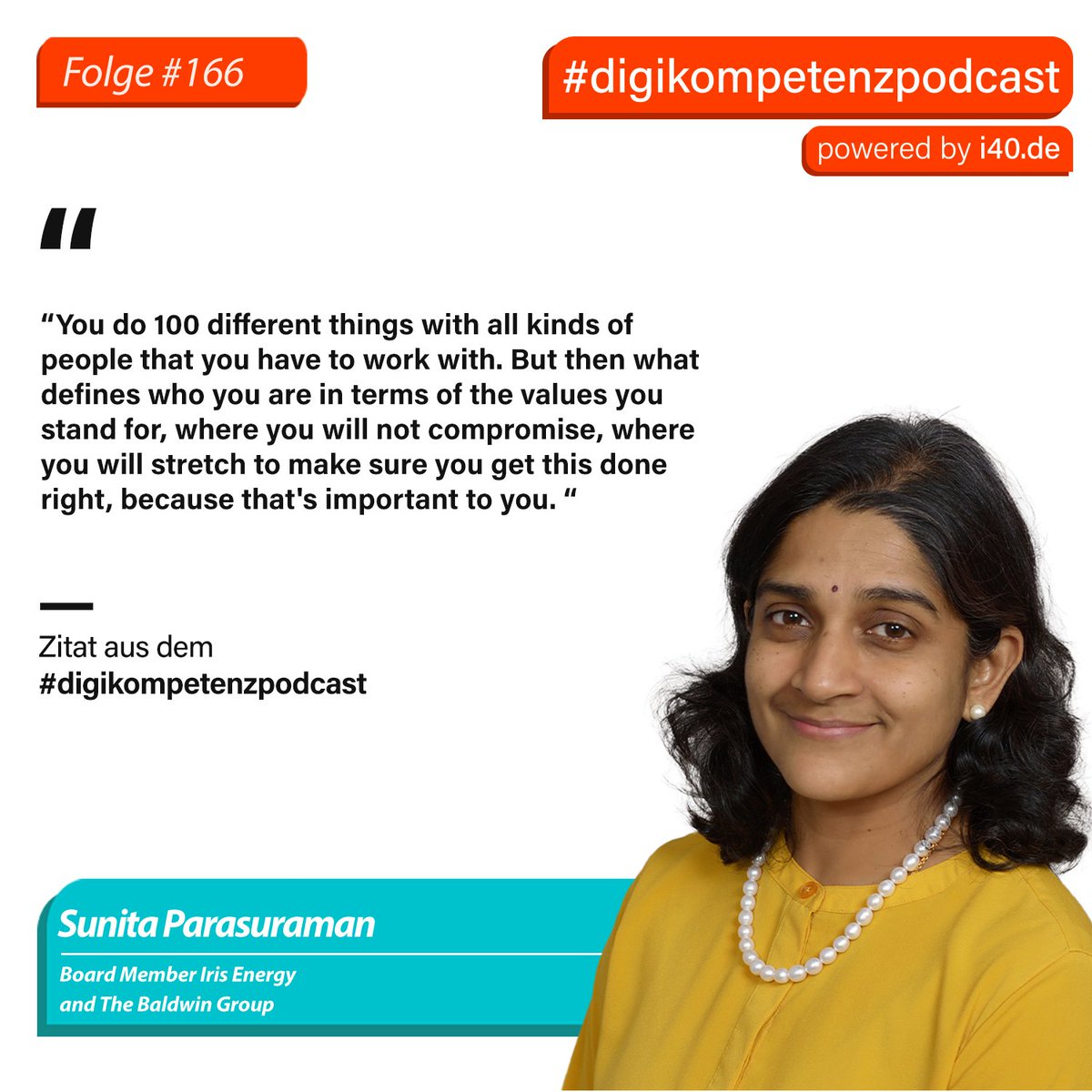 Out now: 🚀 Shaping the Future: Insights on Human #Values and #Innovation  from #SiliconValley + Beyond with Sunita Parasuraman, Board Member Iris Energy and The Baldwin Group on Digikompetenz Podcast: 🎧spoti.fi/3ugUFJl #Leader #Finanz @philippramin <a href="/i40zentrum/">i40 – the future skills company</a> <a href="/AnneKoark/">Anne Koark</a>