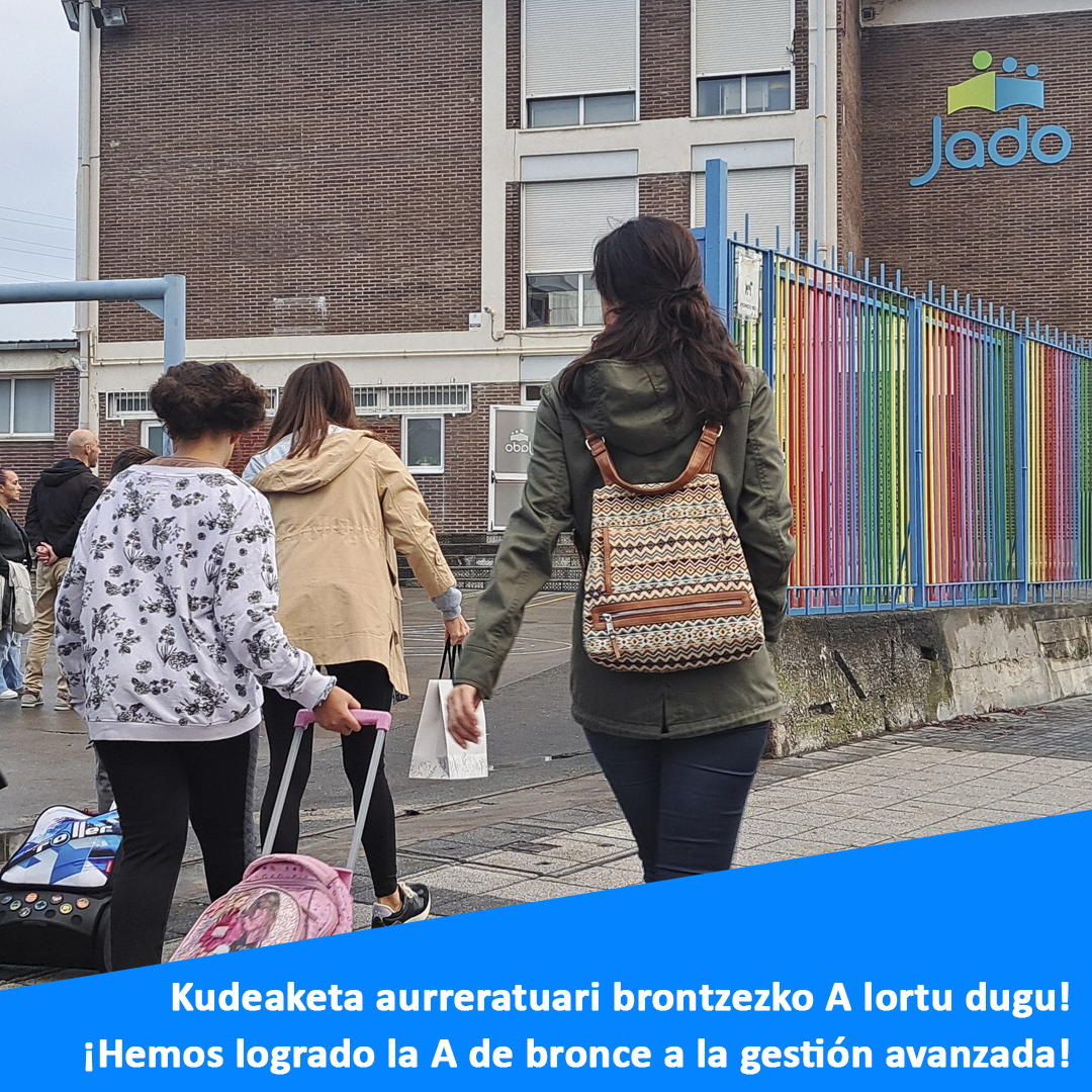 Jadon Brontzezko A - Kudeaketa Aurreratuari Euskal Saria lortu dugu. Eusko Jaurlaritzak sustatzen duen aintzatespen honen bitartez, praktika aurreratuak dituzten eta beren interes taldeen asebetetze orekatua bilatzen duten erakundeak saritzen dira.

👀👉jadoikastetxea.eus/kudeaketa-aurr…