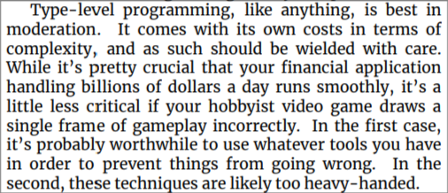 harryaskham's tweet photo. note to self: when you read advice in the past, follow it in the future (from sandy maguire's 'thinking with types') https://t.co/UA7BihnuWW