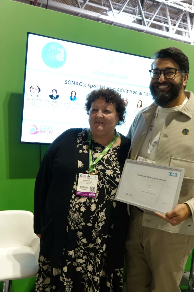 sturdy_deborah's tweet photo. Pleased to have presented a Chief Nurse ASC Gold Award to @SDhrona! Sanjay's transformative leadership at The Close Care Home has led to its 'Outstanding' CQC rating. His dedication to innovative care and championing inclusivity sets a remarkable example for the sector. https://t.co/Uy14bHHz4u