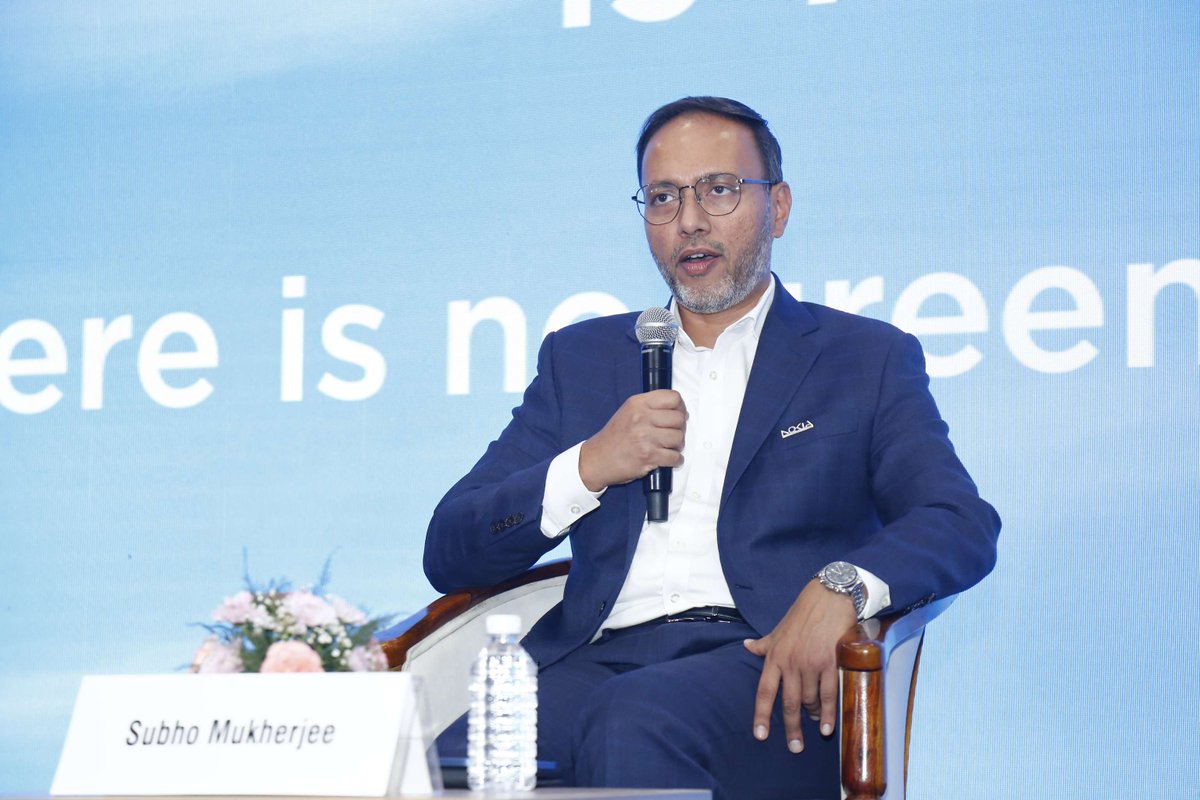 nokia's tweet image. Our Sustainability VP @MukherjeeSubho reinforced a crucial message at #IMC2024: we believe “There’s no green without digital.” From energy to telecom, digitalization and AI can drive decarbonization and a more inclusive world.

@exploreIMC