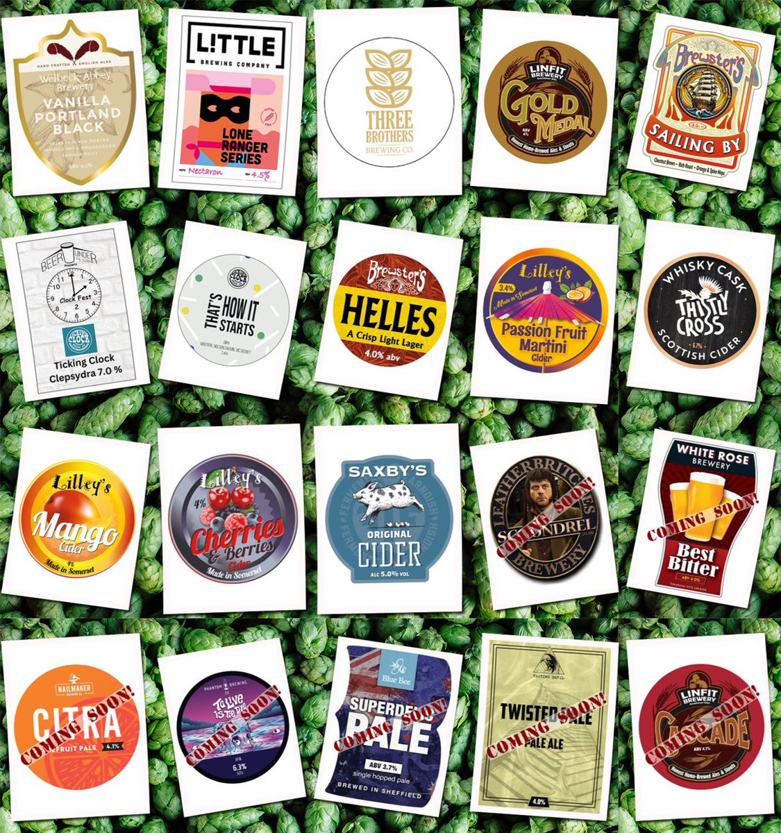 Beer Under The Clock (@beer_under) on Twitter photo Here’s the line up for Friday lunchtime
Beer Board: bit.ly/3n1eNM2
<a href="/WelbeckAbbeyBry/">Welbeck Abbey Brewery</a> <a href="/litbrew/">Littleover Brewery</a> <a href="/ThreeBrewing/">ThreeBrothersBrewing</a> #LinfitBrewery @brewstersbrew <a href="/tickingclockbc/">Ticking Clock Brewing</a> <a href="/lilleyscider/">Lilley's Cider</a> <a href="/ThistlyCross/">Thistly Cross Cider</a> <a href="/saxbyscider/">Saxby's Cider</a>
#RealAleFinder Here’s the line up for Friday lunchtime
Beer Board: bit.ly/3n1eNM2
<a href="/WelbeckAbbeyBry/">Welbeck Abbey Brewery</a> <a href="/litbrew/">Littleover Brewery</a> <a href="/ThreeBrewing/">ThreeBrothersBrewing</a> #LinfitBrewery @brewstersbrew <a href="/tickingclockbc/">Ticking Clock Brewing</a> <a href="/lilleyscider/">Lilley's Cider</a> <a href="/ThistlyCross/">Thistly Cross Cider</a> <a href="/saxbyscider/">Saxby's Cider</a>
#RealAleFinder